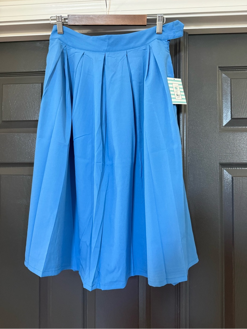 New Tulip B Women’s Blue Pleated Midi Skirt